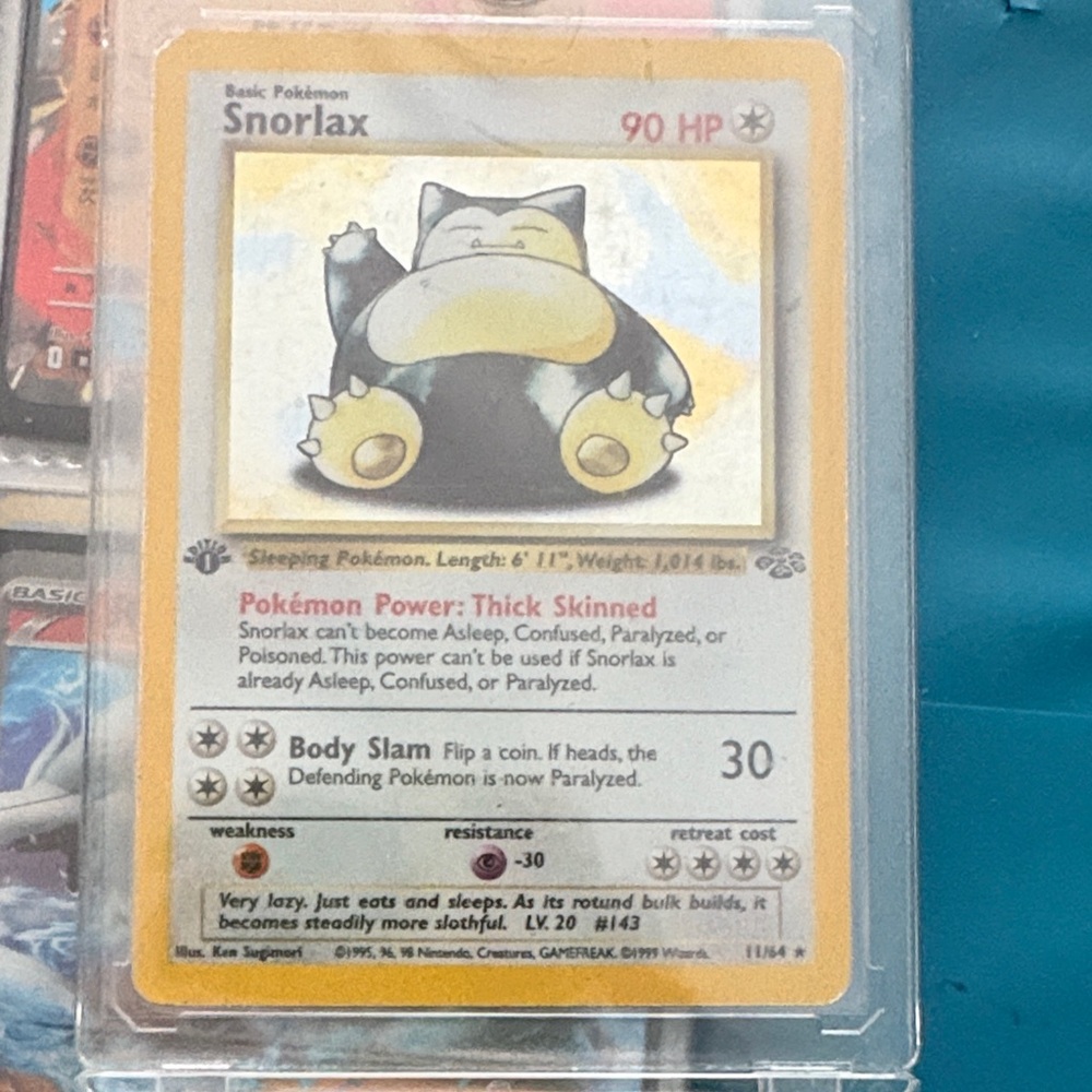 Snorlax Holo 1st edition Pokémon Card - 11/64